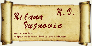 Milana Vujnović vizit kartica